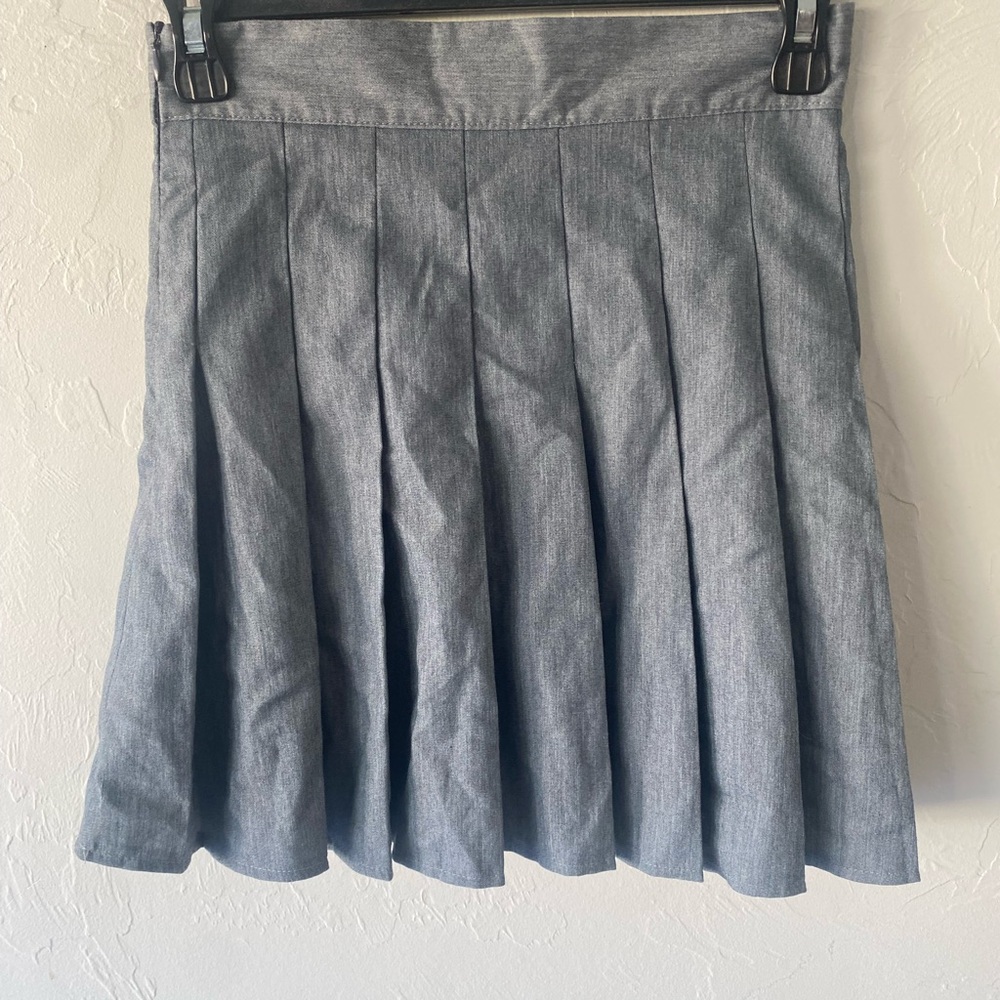 Loness dark gray pleated short mini skirt